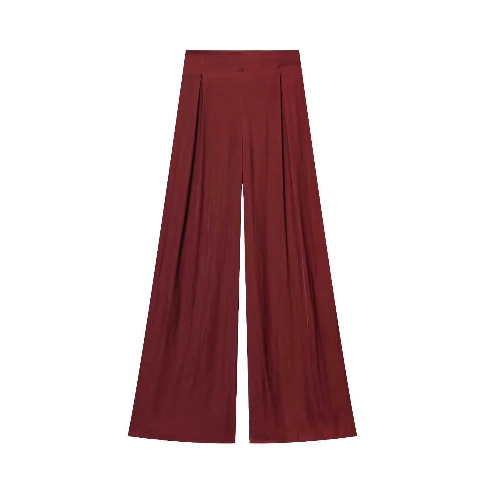HH Women Elegant Pants Suit Dew Shoulder Golden Button Sleeveless Solid Short Top+Pleated High-Waisted Wide Leg Long Pant - T&A enterprises