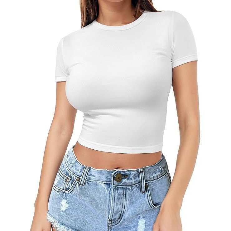 Womens Midriff-baring T-Shirt, Sassy Summer Pullover Top - T&A enterprises
