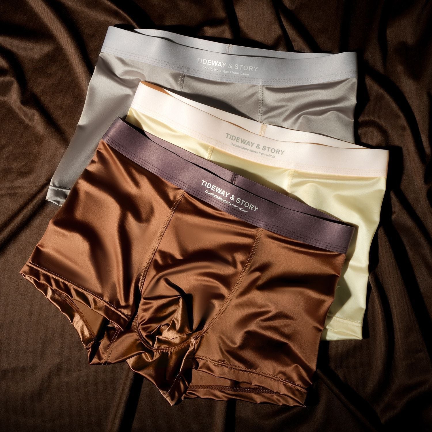 Ice Silk Mens Underwear Light Luxury Satin Boxers - T&A enterprises