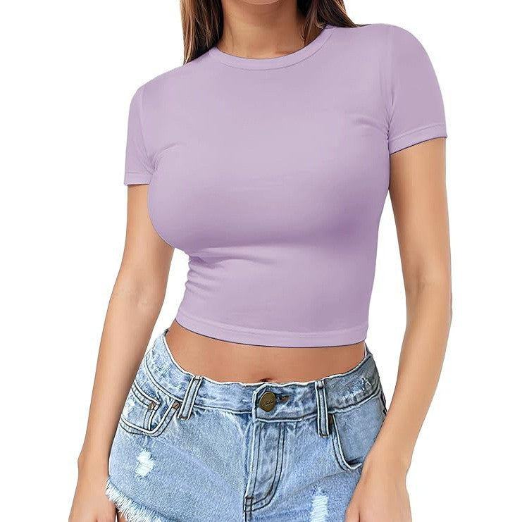 Womens Midriff-baring T-Shirt, Sassy Summer Pullover Top - T&A enterprises