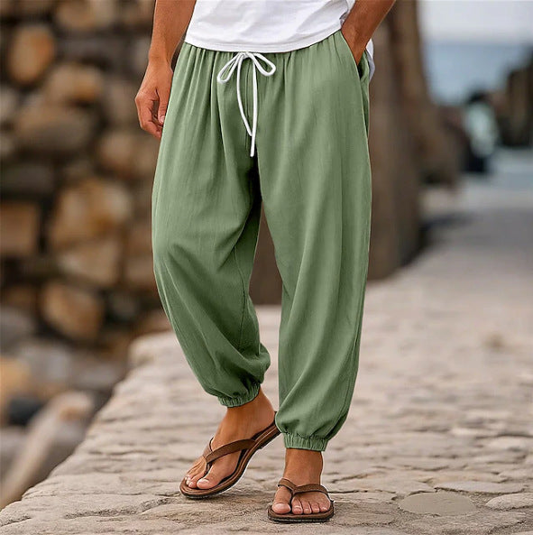 Mens Casual Loose-fitting Solid-color Beach Shorts - T&A enterprises