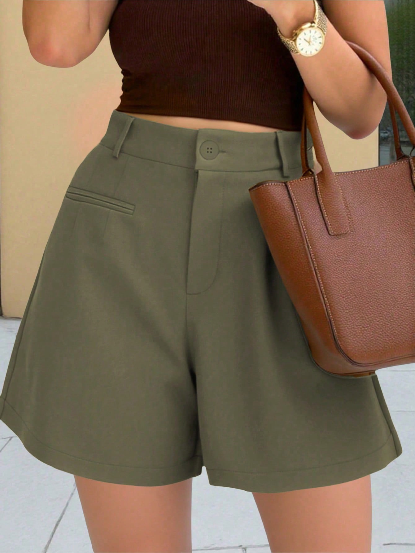 Fashionable Casual High-Waist Loose Straight-Leg Pants Womens Shorts - T&A enterprises