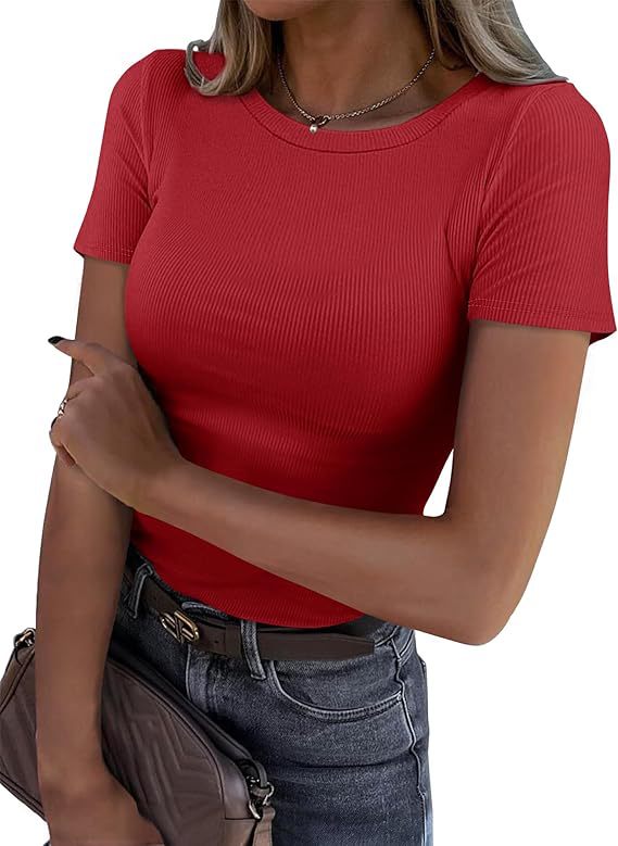 New Womens Long-Sleeve Stretch Crewneck Ribbed T-Shirt - T&A enterprises