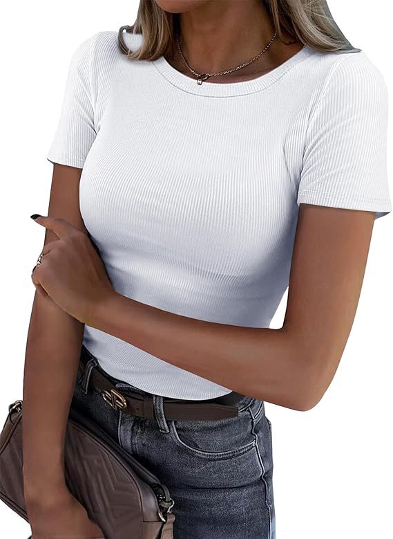 New Womens Long-Sleeve Stretch Crewneck Ribbed T-Shirt - T&A enterprises