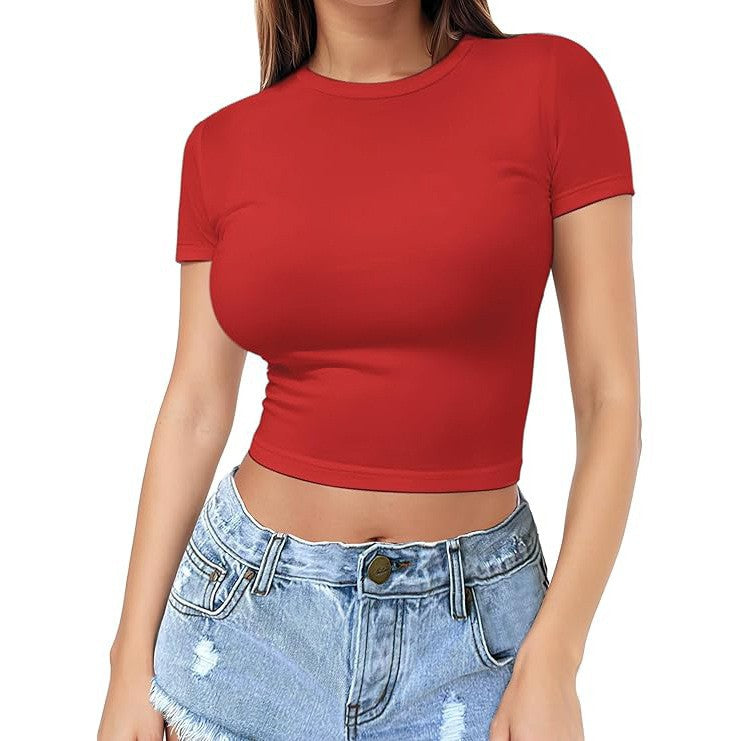 Womens Midriff-baring T-Shirt, Sassy Summer Pullover Top - T&A enterprises