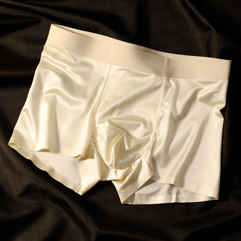 Comfortable And Healthy 10A Antibacterial Mulberry Silk Crotch High-Elastic Seamless Waistband Boxer Briefs - T&A enterprises