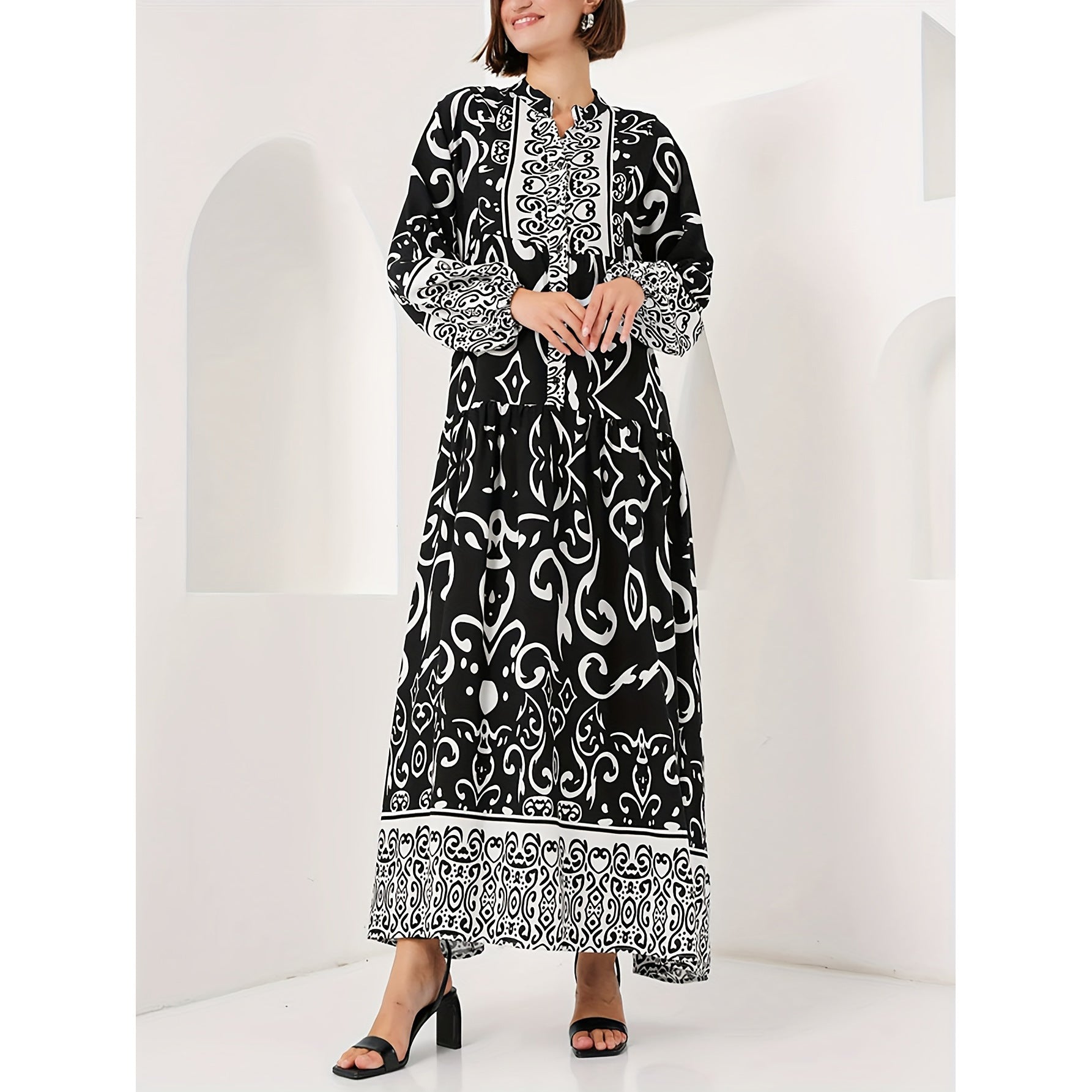Elegant Loose-fitting Black Robe For Women - T&A enterprises