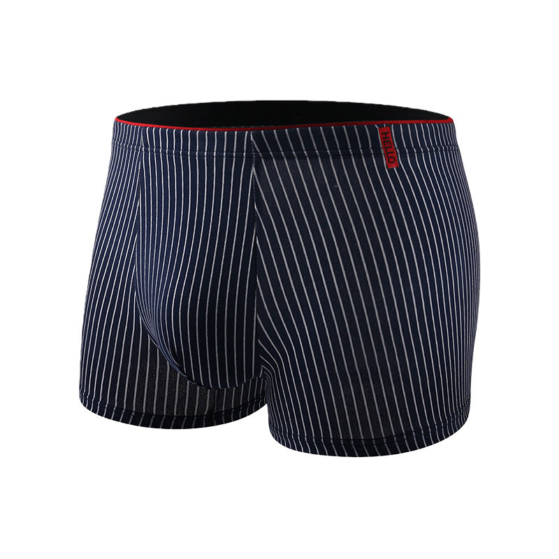 Striped Antibacterial Breathable Mid Rise Plus Size Mens Underwear - T&A enterprises
