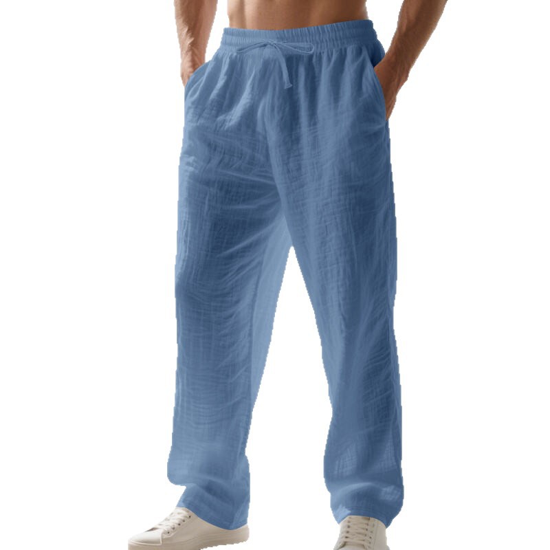 Linen Solid Color American Autumn Weiyi Casual Men&