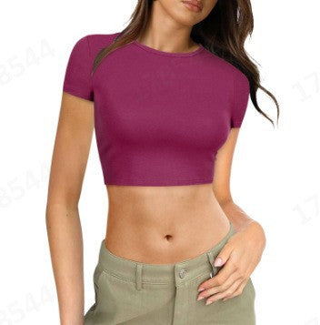 Womens Midriff-baring T-Shirt, Sassy Summer Pullover Top - T&A enterprises