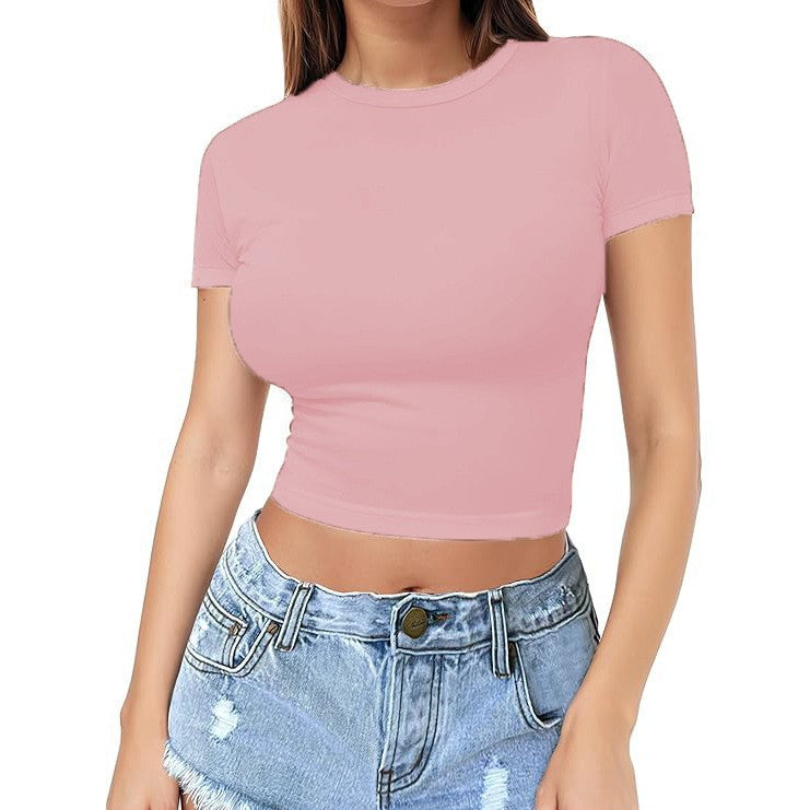 Womens Midriff-baring T-Shirt, Sassy Summer Pullover Top - T&A enterprises