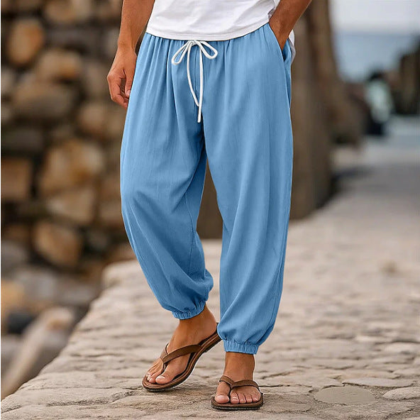 Mens Casual Loose-fitting Solid-color Beach Shorts - T&A enterprises
