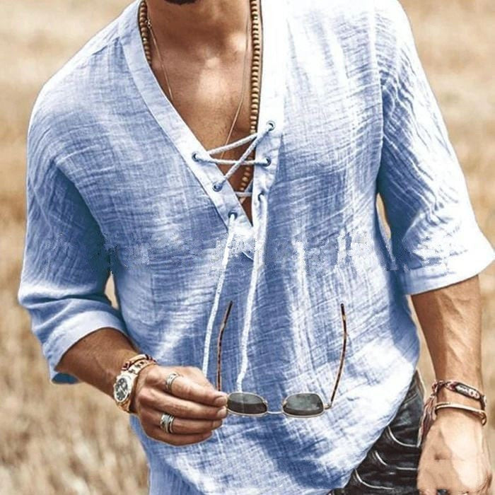 Lace Up Corn Mid Sleeved T-shirt - T&A enterprises