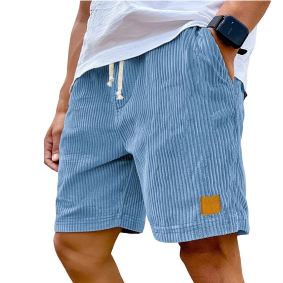 Vintage Embroidered Corduroy Fashion Lace-up Casual Shorts - T&amp;A enterprises