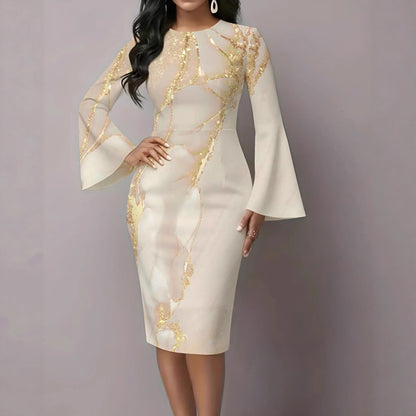 Elegant Womens Crew Neck Bodycon Dress - T&amp;A enterprises