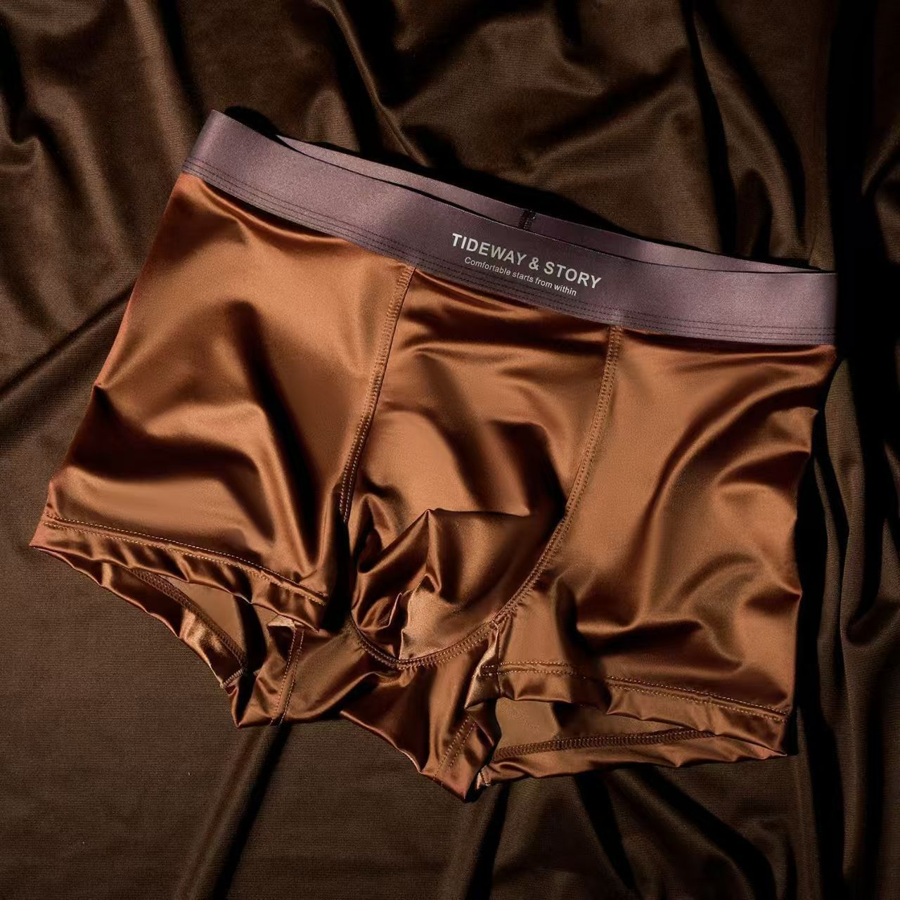 Ice Silk Mens Underwear Light Luxury Satin Boxers - T&amp;A enterprises