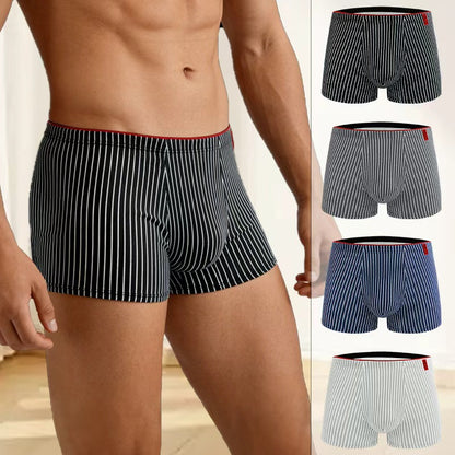 Striped Antibacterial Breathable Mid Rise Plus Size Mens Underwear - T&amp;A enterprises