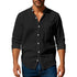Long Sleeve Stand Collar Shirt With Pockets Casual Men&