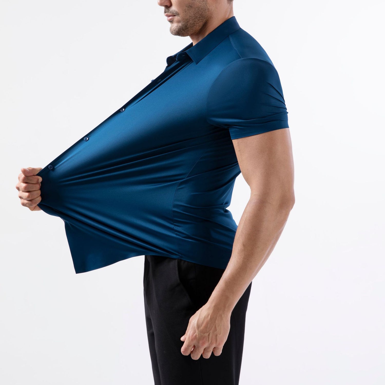 Four-side High Elastic Shirt Men&