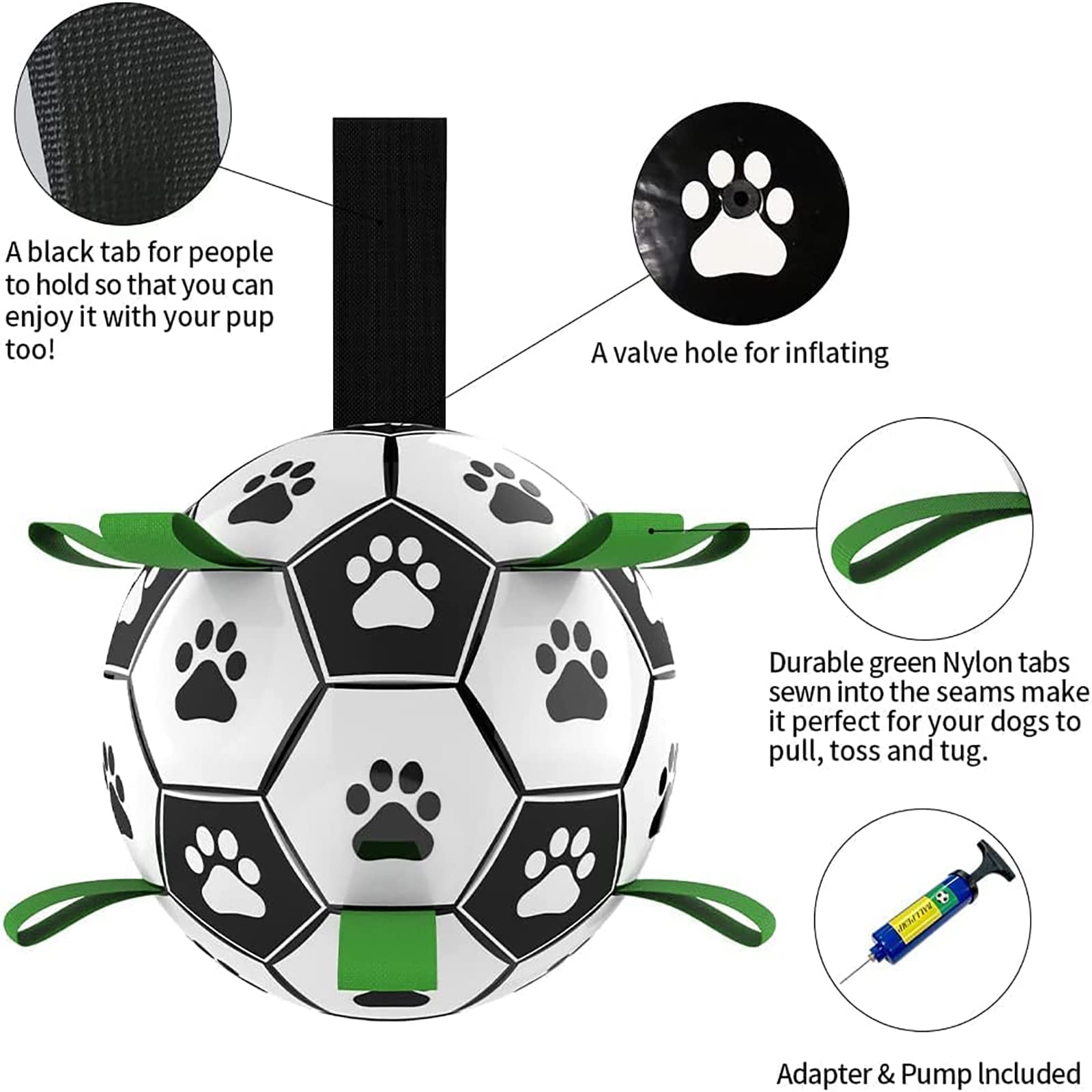 Interactive Dog Football Toy Soccer Ball Inflated Training Toy For Dogs Outdoor Border Collie Balls For Large Dogs Pet Supplies - T&amp;A enterprises