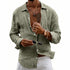 Loose-fit Cardigan With A Lapel Collar Versatile Linen Long-sleeve Shirt - T&A enterprises