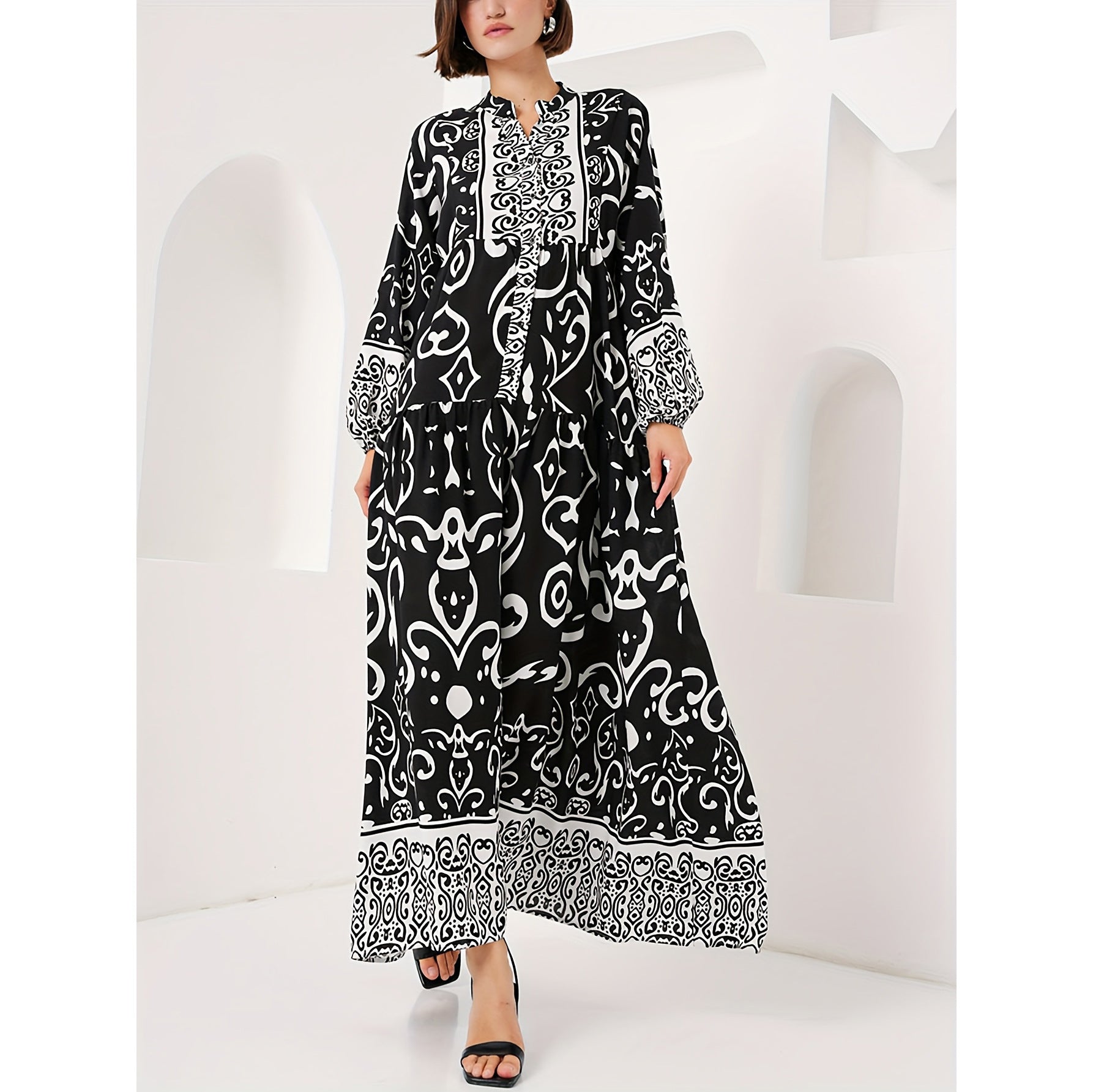Elegant Loose-fitting Black Robe For Women - T&amp;A enterprises