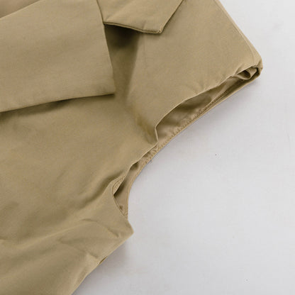 Khaki Oversized Sleeveless Blazer &amp; Shorts Co-ord Set - T&amp;A enterprises
