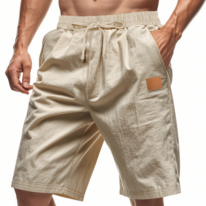 Solid-color Mens Plus-size Thin Linen Breathable Beach Sports Casual - T&amp;A enterprises