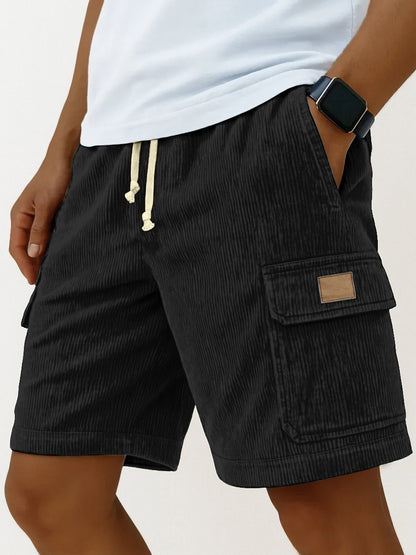 Versatile 3D Bag Mens Drawstring Corduroy Side-Pocket Shorts - T&amp;A enterprises