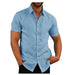 Men Short Sleeve Summer Solid Shirts Casual Loose Tops Tee - T&A enterprises