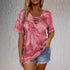 Tie-dye Printed Drawstring Casual Fashion Short-Sleeve T-Shirt - T&A enterprises