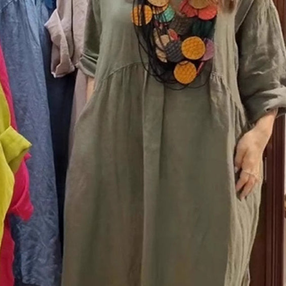 Cotton And Linen Womens Summer New Vintage Dress - T&amp;A enterprises