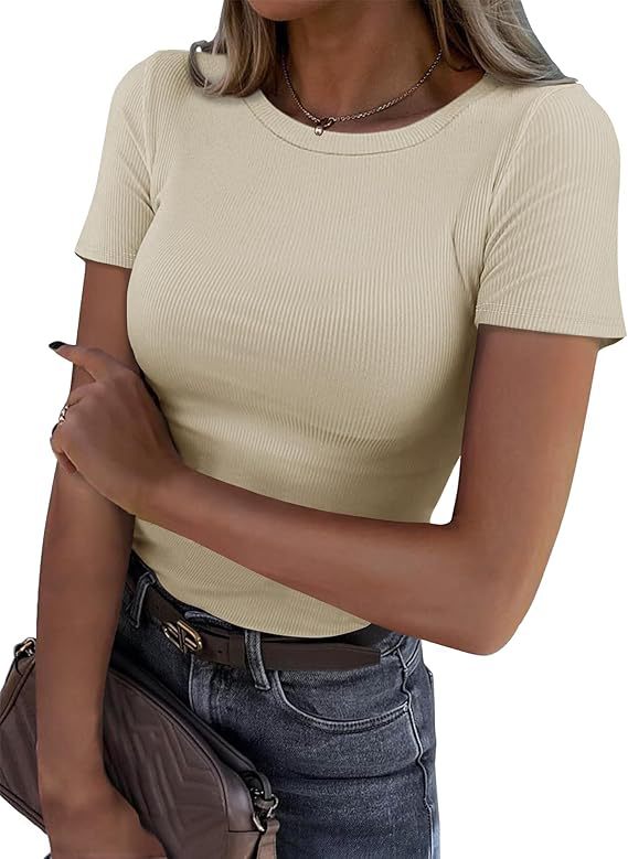 New Womens Long-Sleeve Stretch Crewneck Ribbed T-Shirt - T&amp;A enterprises