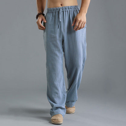 Linen Leisure Trousers - Versatile Khaki, Black, Blue &amp; White - T&amp;A enterprises