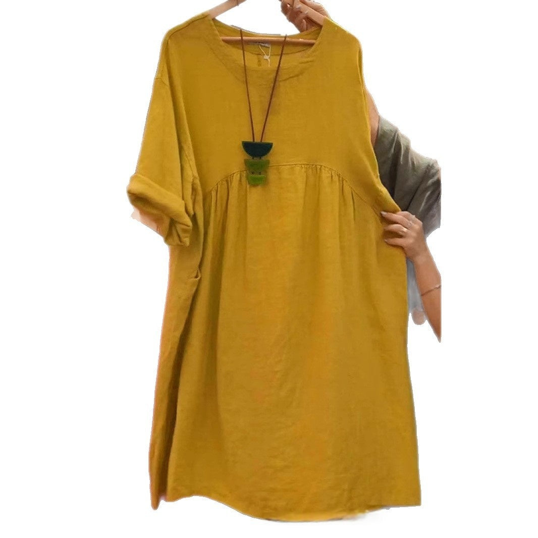 Cotton And Linen Womens Summer New Vintage Dress - T&amp;A enterprises