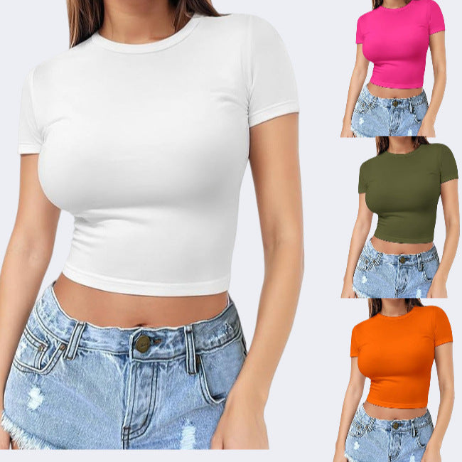 Womens Midriff-baring T-Shirt, Sassy Summer Pullover Top - T&amp;A enterprises