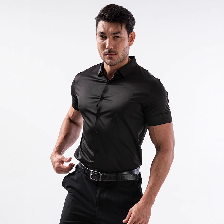 Four-side High Elastic Shirt Men&