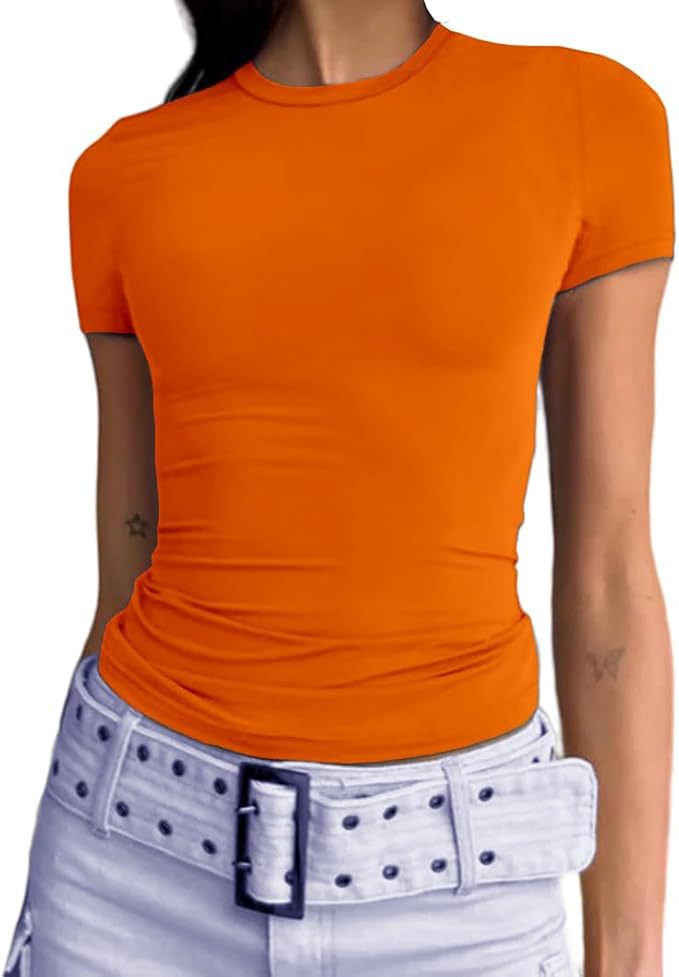 New Womens Long-Sleeve Stretch Crewneck Ribbed T-Shirt - T&amp;A enterprises