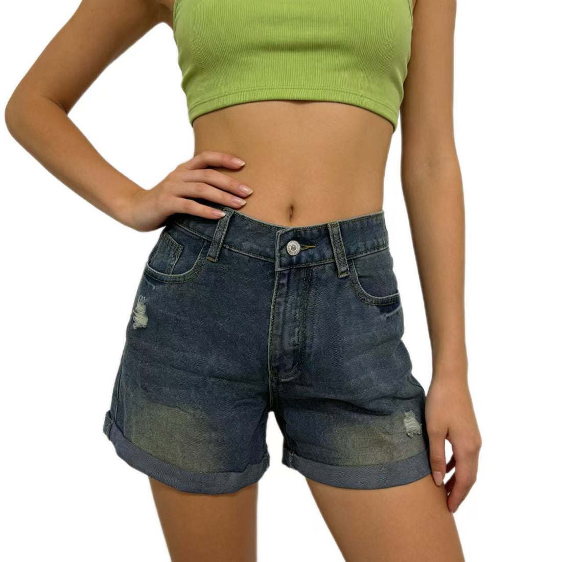 Casual Retro Distressed Womens Denim Shorts - T&amp;A enterprises
