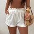 Womens Solid-Colored Loose All-Match Casual Cotton-Linen Shorts - T&A enterprises