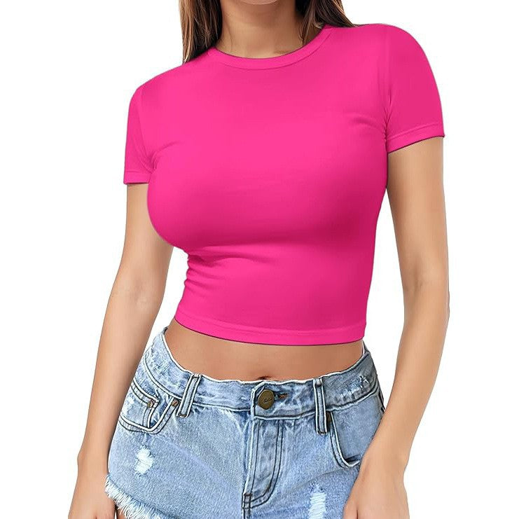 Womens Midriff-baring T-Shirt, Sassy Summer Pullover Top - T&amp;A enterprises