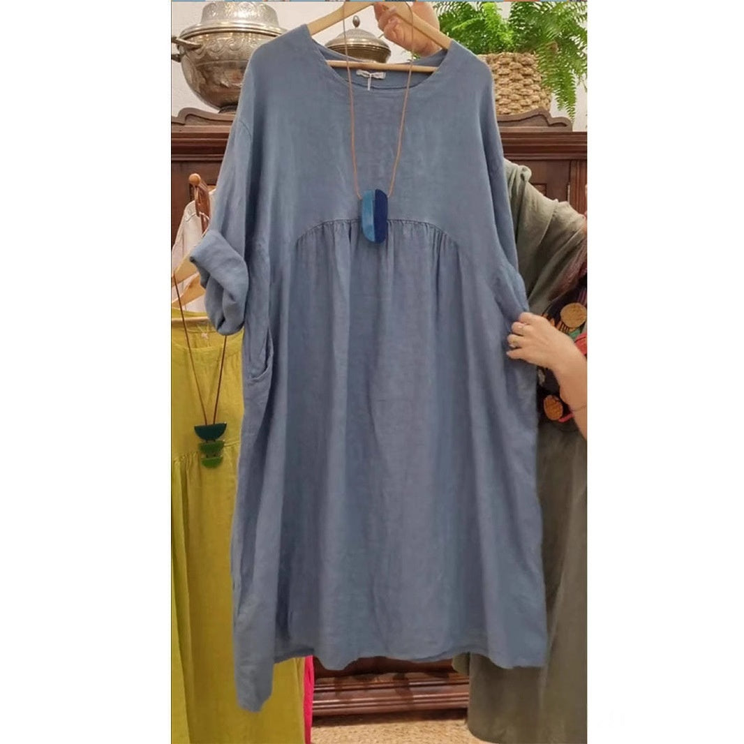 Cotton And Linen Womens Summer New Vintage Dress - T&amp;A enterprises