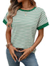 Casual Crew-Neck Patchwork Short-Sleeve T-Shirt - T&A enterprises