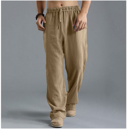 Linen Leisure Trousers - Versatile Khaki, Black, Blue &amp; White - T&amp;A enterprises