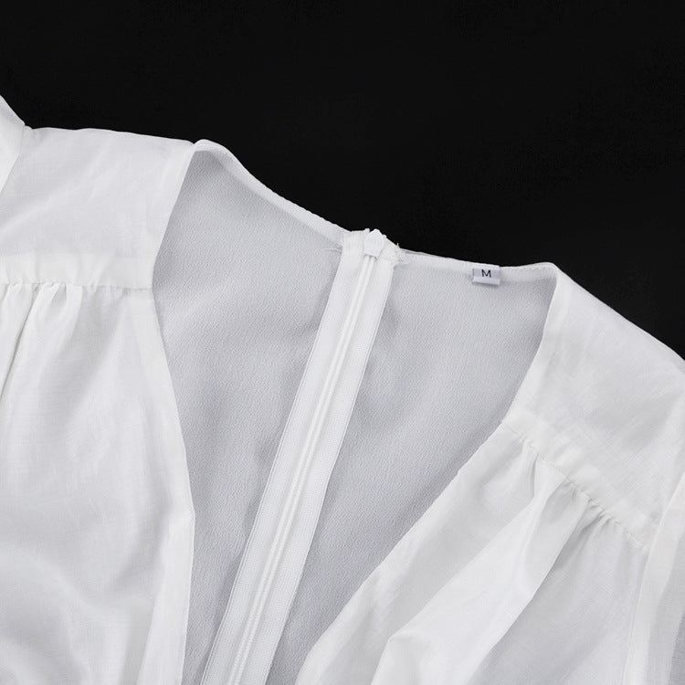 White Corset Puff Sleeve Mini Dress - T&amp;A enterprises