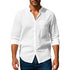 Long Sleeve Stand Collar Shirt With Pockets Casual Men&