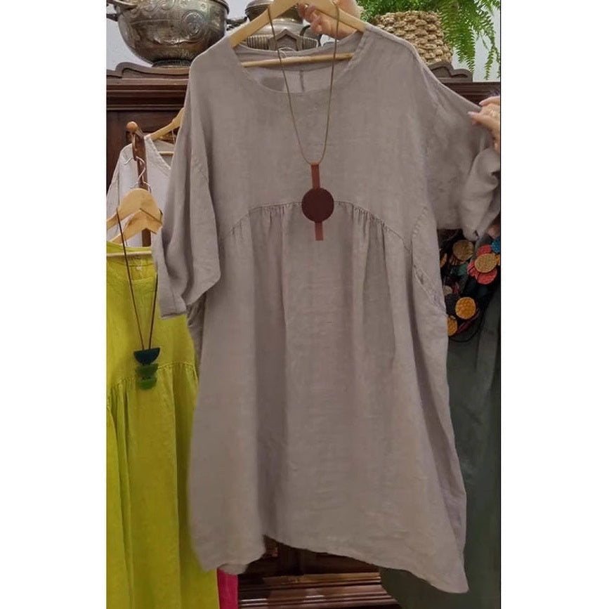 Cotton And Linen Womens Summer New Vintage Dress - T&amp;A enterprises
