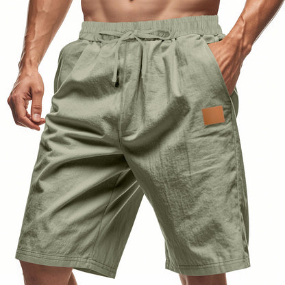 Solid-color Mens Plus-size Thin Linen Breathable Beach Sports Casual - T&amp;A enterprises