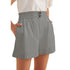 Solid-color Casual Shorts With Elastic Waistband - T&A enterprises