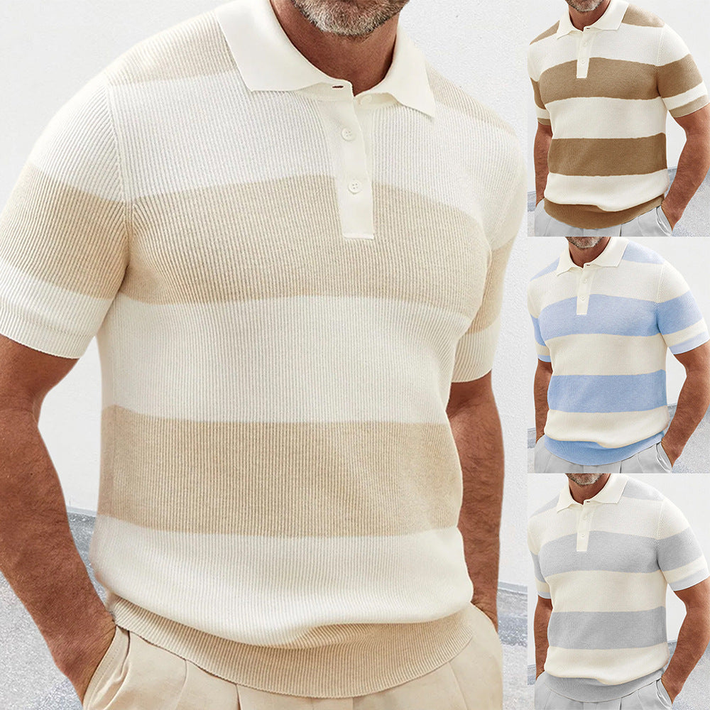 Mens Clothing Summer Fashion Lapel Sweater Short Sleeve Men Clothing Men Wears - T&amp;A enterprises